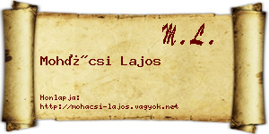 Mohácsi Lajos névjegykártya